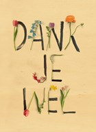 dankjewel bloemen hout